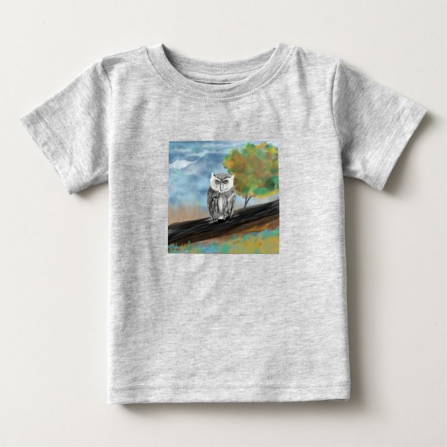 Camiseta De Bebé Impresión estacional de búho bebé (Anverso)