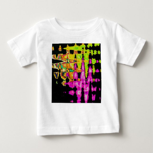 Camiseta De Bebé Impresión Poster de arte de Neon Glitch Resumen (Anverso)