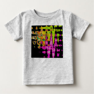 Camiseta De Bebé Impresión Poster de arte de Neon Glitch Resumen
