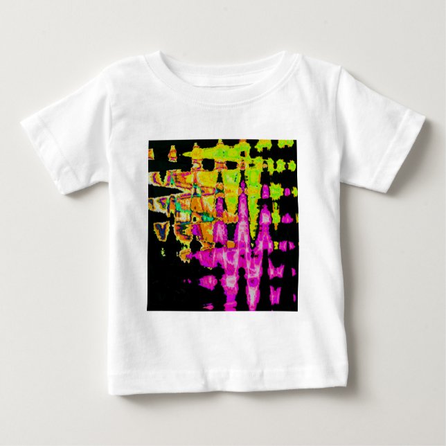Camiseta De Bebé Impresión Poster de arte de Neon Glitch Resumen (Anverso)