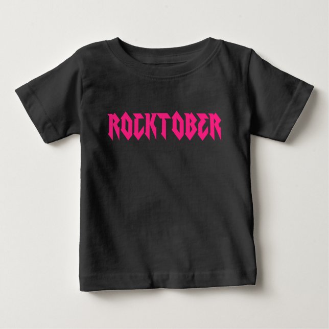 Camiseta De Bebé Impresión rosa de la música rock de octubre (Anverso)