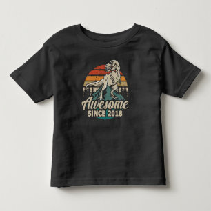 Camiseta De Bebé Impresionante Desde 2018 Dinosaurio 5 Años Cumplea