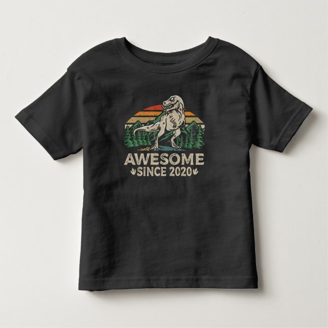Camiseta De Bebé Impresionante desde 2020 Dinosaurio 3 años 3 cumpl (Anverso)