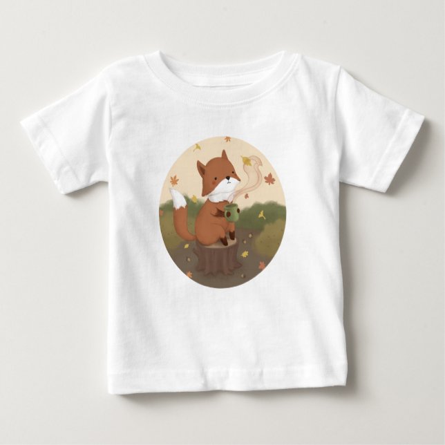 Camiseta De Bebé Impresionante otoño: Fox (Anverso)