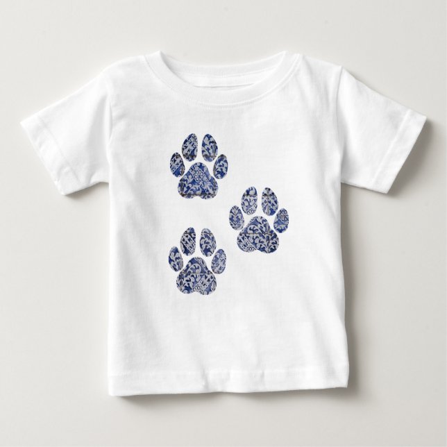 Camiseta De Bebé Impresiones de pintas de perro - Baldosas portugue (Anverso)