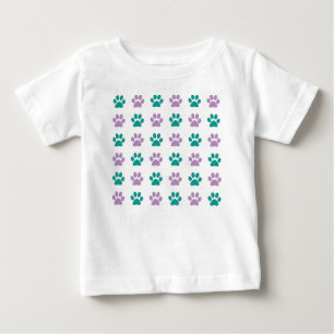 Camiseta De Bebé Impresiones púrpuras y verde azuladas para la ador