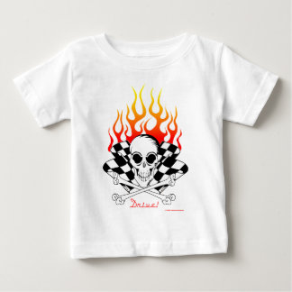 Camiseta De Bebé ¡Impulsión! Cráneo, huesos cruzados, compitiendo