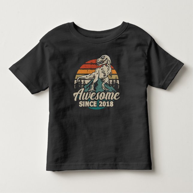 Camiseta De Bebé Increíble Desde 2018 Dinosaurio 5 Años Cumpleaños  (Anverso)