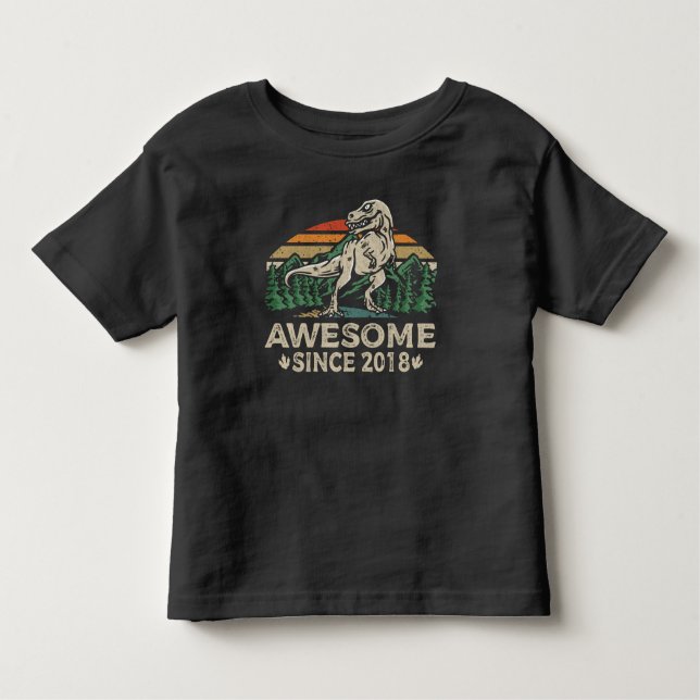 Camiseta De Bebé Increíble Desde 2018 Dinosaurio 6 Año Cumpleaños 6 (Anverso)