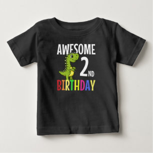 Camiseta De Bebé Increíble segundo cumpleaños: Dinosaurios niños