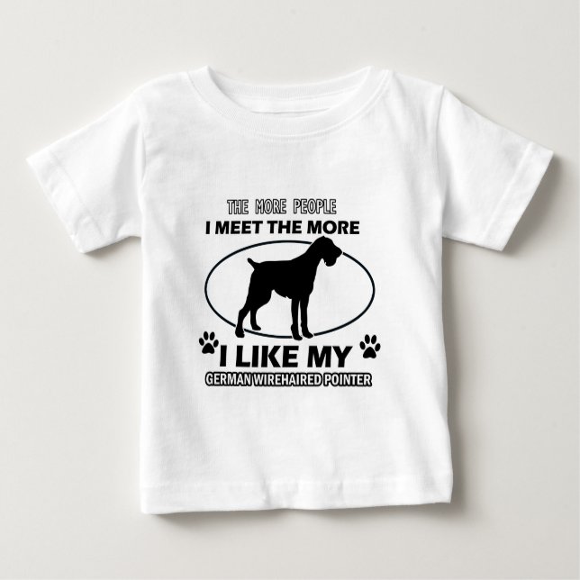 Camiseta De Bebé "indicador wirehaired alemán" "poi wirehaired (Anverso)