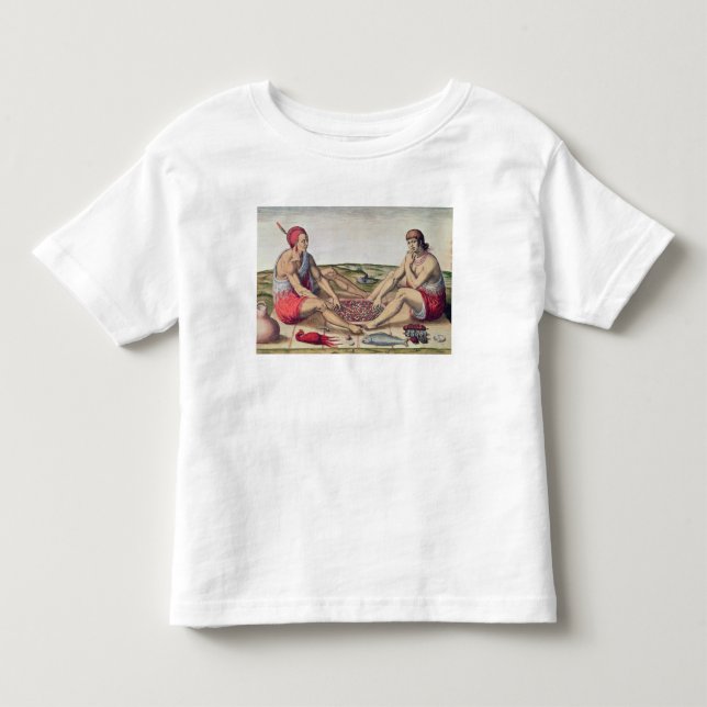 Camiseta De Bebé Indios que comen una comida (Anverso)