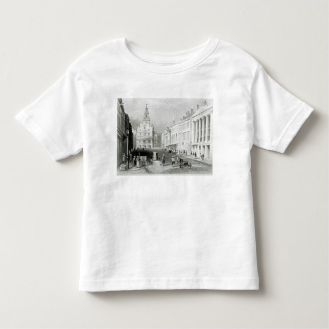 Camiseta De Bebé Indique la calle, Boston, grabada por S.Lacey (Anverso)