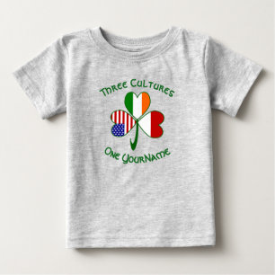 Camiseta De Bebé Indonesia Irlanda EE. UU. Trébol Bandera Personali