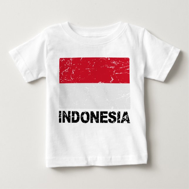 Camiseta De Bebé Indonesia Vintage Flag (Anverso)