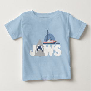 Camiseta De Bebé Infante Jaws Shark y gráficos en bote