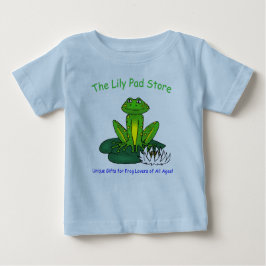 Camiseta De Bebé Infant's Frog on a Lily Pad Blue T-Shirt