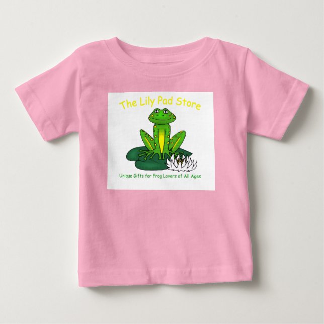 Camiseta De Bebé Infant's Frog on a Lily Pad Pink T-Shirt (Anverso)