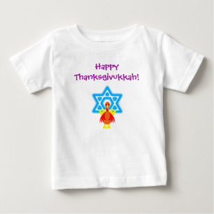 Camiseta De Bebé Infants Thanksgivukkah Funny Turkeys Tshirt