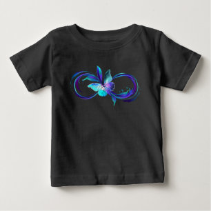 Camiseta De Bebé Infinito brillante con mariposa mágica