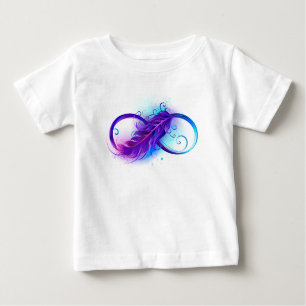 Camiseta De Bebé Infinito con plumas púrpura