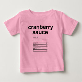 Camiseta De Bebé Información sobre nutrición de la salsa de arándan