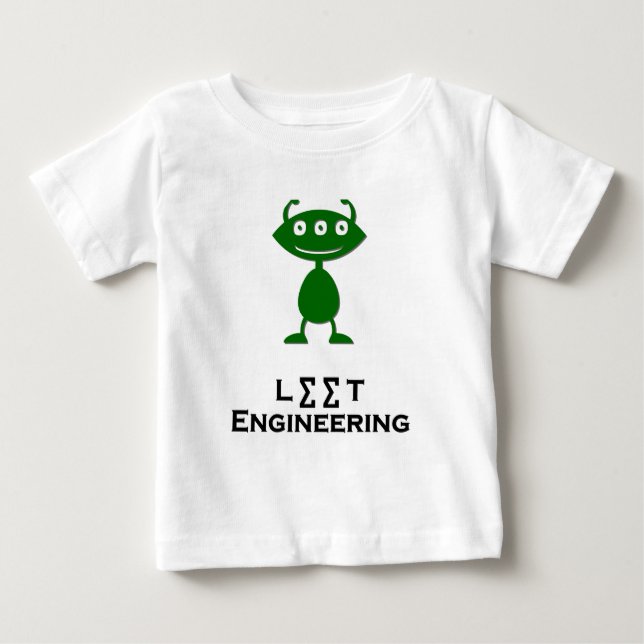 Camiseta De Bebé Ingeniería de hojas de ojos triples verde (Anverso)