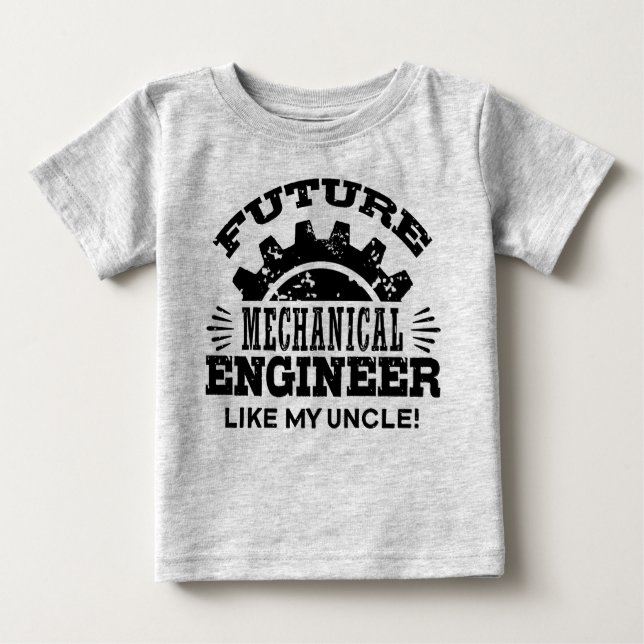 Camiseta De Bebé Ingeniero Mecánico Futuro Como Mi Tío (Anverso)