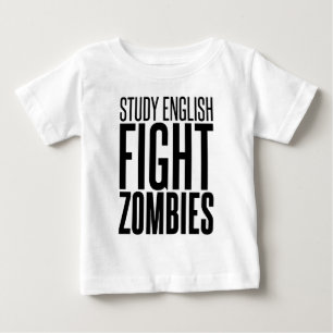 Camiseta De Bebé Inglés del estudio, zombis de la lucha