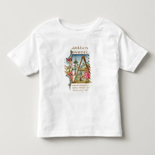 Camiseta De Bebé Inicial "A" de Historiated que representa