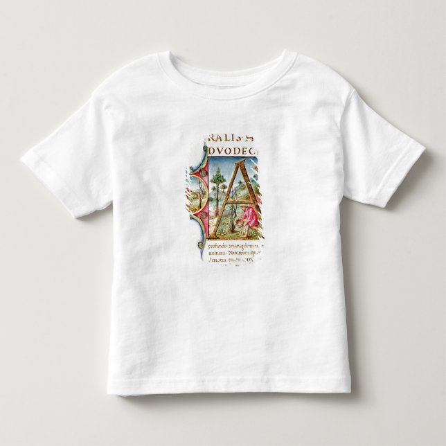 Camiseta De Bebé Inicial "A" de Historiated que representa (Anverso)