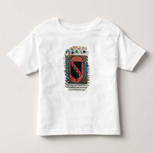 Camiseta De Bebé Inicial "D" de Historiated que representa el (Anverso)
