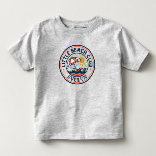 Camiseta De Bebé Insignia de Little Beach Club Paraguas Olas Sol