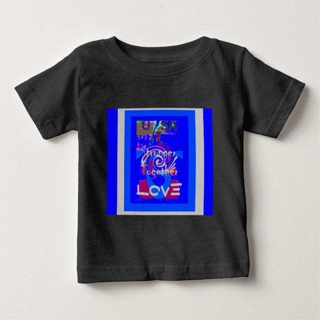 Camiseta De Bebé Inspiración EE.UU. Somos más fuertes juntos con am (Anverso)