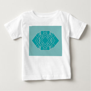 Camiseta De Bebé Inspiración en el estilo Art Decó verde azulado