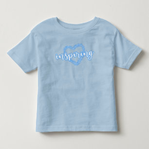 Camiseta De Bebé Inspirando en blanco y azul con corazón