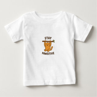 Camiseta De Bebé  Inspiring "Stay pawsitive" Quote Print