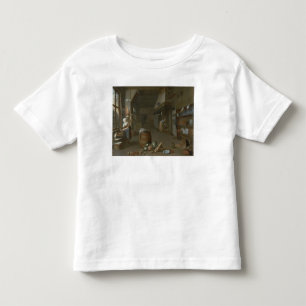 Camiseta De Bebé Interior de la cocina con dos criadas que preparan