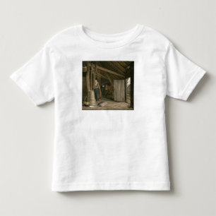 Camiseta De Bebé Interior del granero con una mantequilla de batido