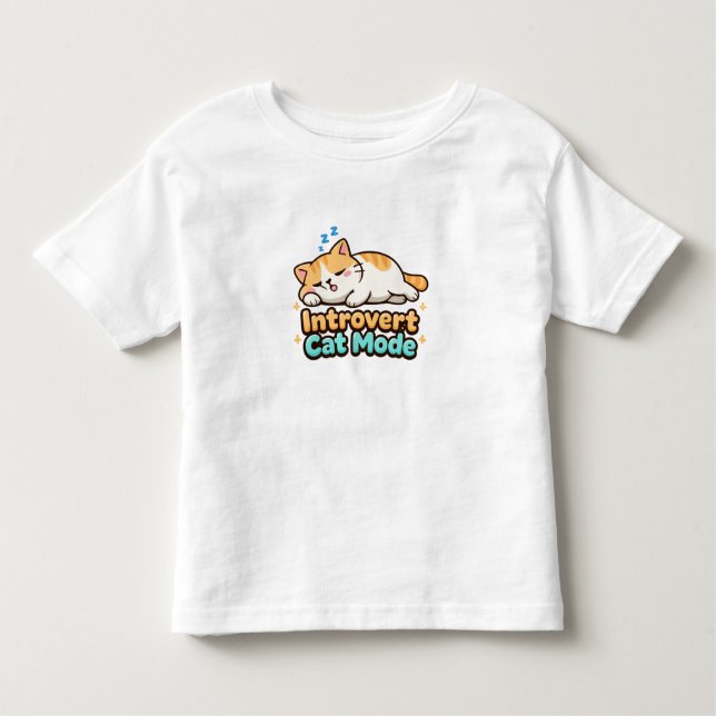 Camiseta De Bebé Introvert Cat Mode Funny  (Anverso)