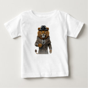Camiseta De Bebé Investigador Privado León Majestuoso con Fedora