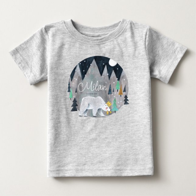 Camiseta De Bebé Invierno de oso polar lindo (Anverso)