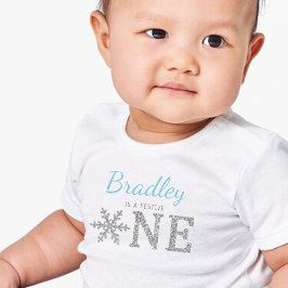 Camiseta De Bebé Invierno de Snowflake "Festive One" Primer cumplea