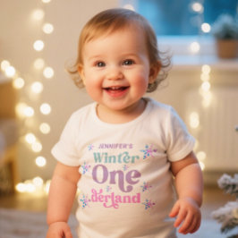 Camiseta De Bebé Invierno Onederland Snowflakes Chica Nacimiento de