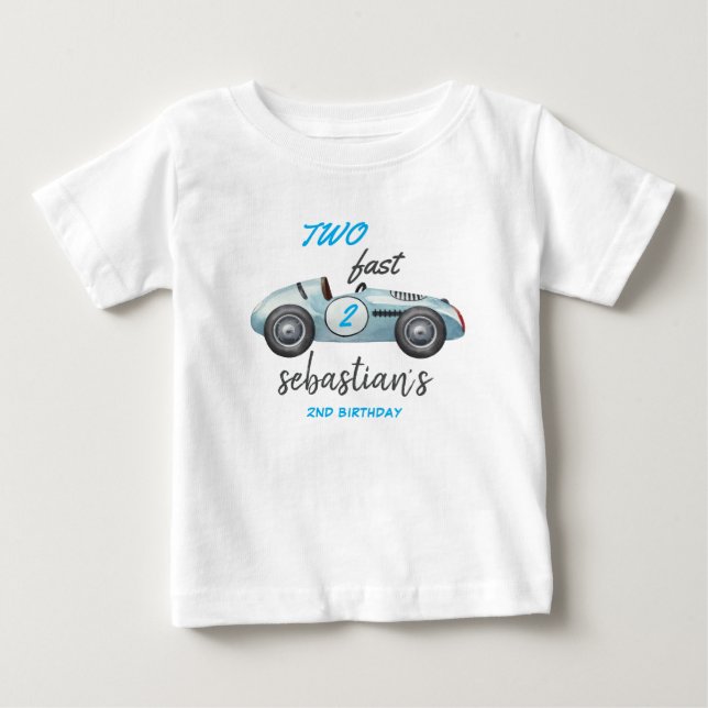 Camiseta De Bebé Invitación de cumpleaños número 2 de dos coches de (Anverso)