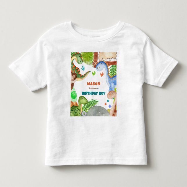 Camiseta De Bebé Invitación de cumpleaños número 3 de Dinosaurio Ni (Anverso)
