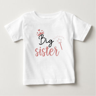 Camiseta De Bebé Invitación de llegada de bebé de hermana grande