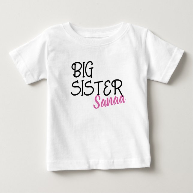 Camiseta De Bebé Invitación personalizada de embarazo de la hermana (Anverso)
