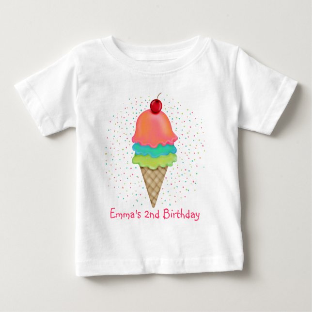 Camiseta De Bebé Invitaciones del helado (Anverso)