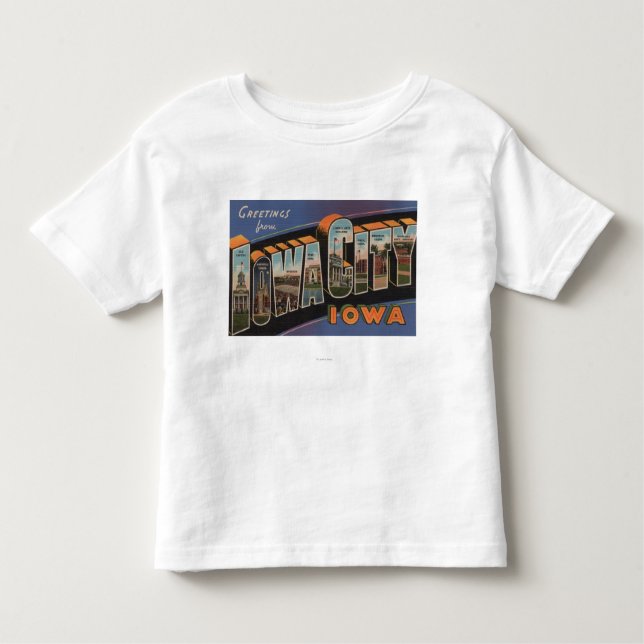 Camiseta De Bebé Iowa City, Iowa - escenas grandes de la letra (Anverso)